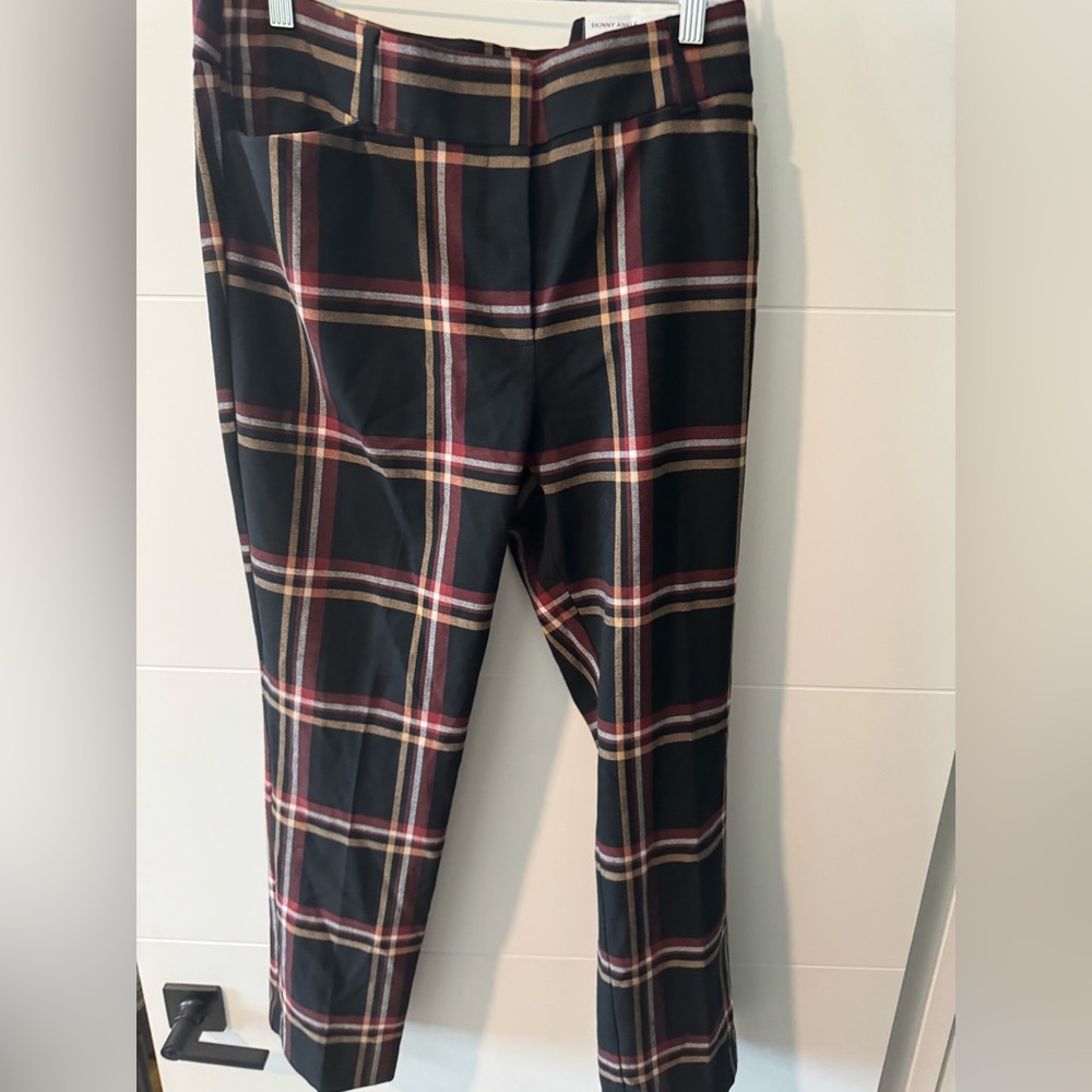 Loft Anne Taylor plaid ankle mid rise pants size 16 NWT